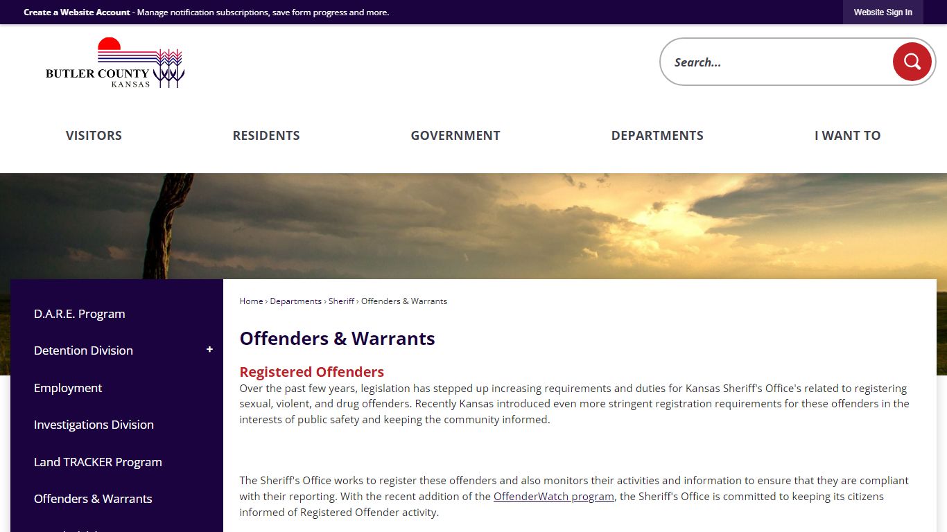 Offenders & Warrants | Butler County, KS - Official Website
